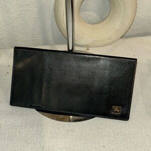 Burberry Black Leather Bifold Long Wallet